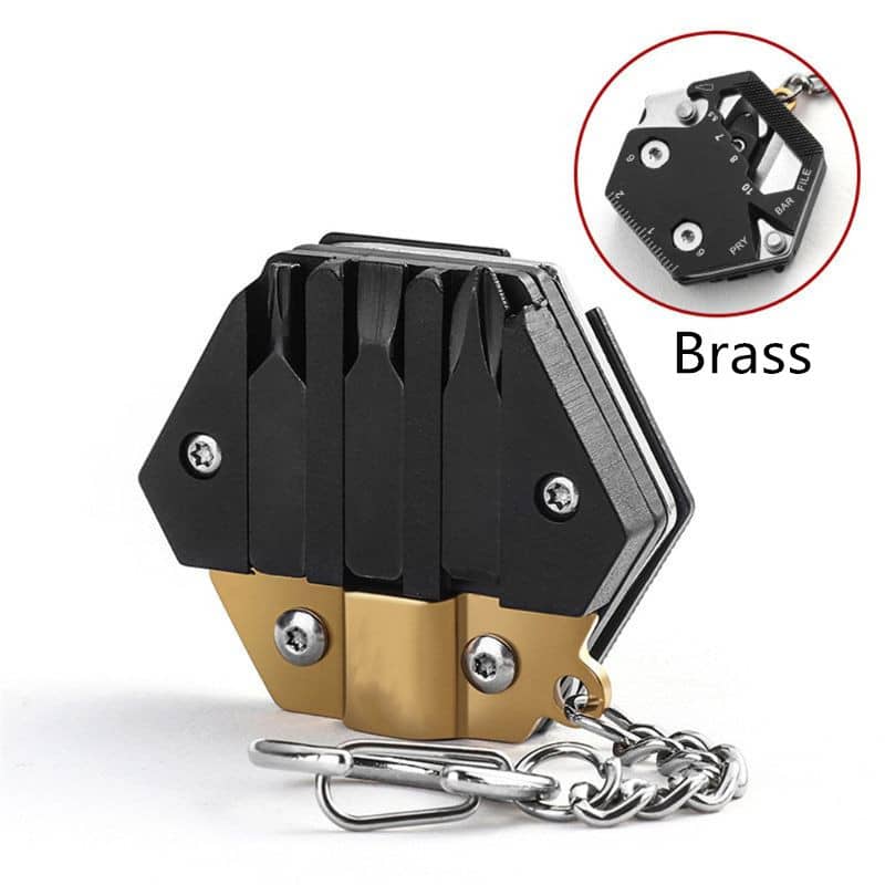 Hexagon Coin Keychain